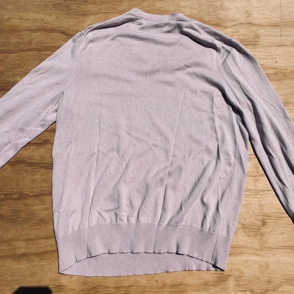 Banana Republic Luxury Blend Silk Cotton Cashmere V-Neck Sweater Lavender Mens L